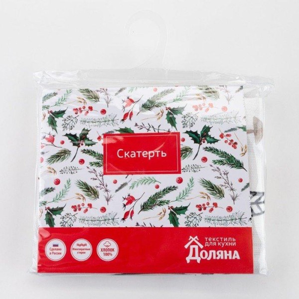 Скатерть "Доляна" X-Mas 146х220см, 100%хл, рогожка 164 г/м2