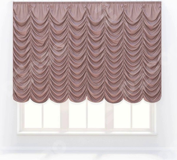 Французская штора «Кортин», ткань вельвет розовая пудра