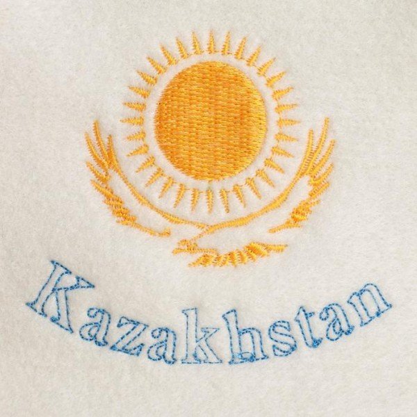 Шапка для бани с вышивкой "Kazakhstan"