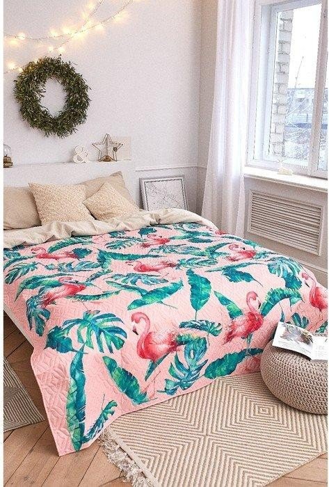 Покрывало "Этель" 1,5 сп Tropical flamingo, 140*210±2 см, микрофибра