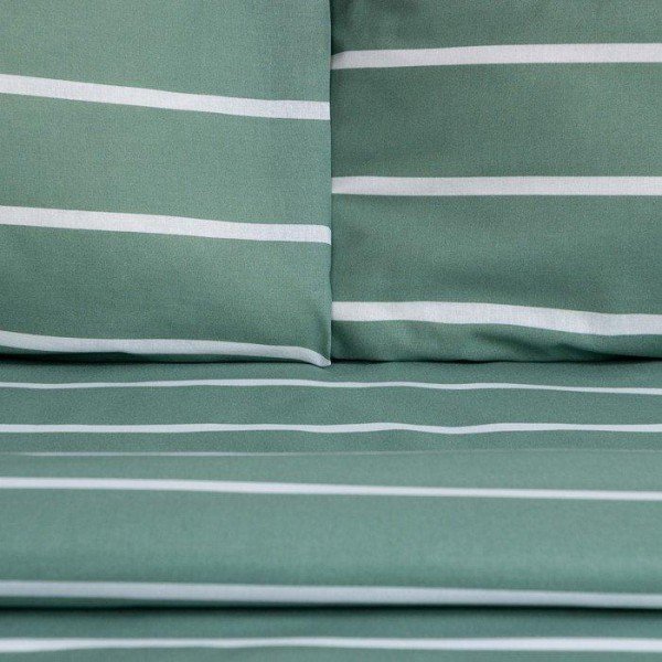 Постельное бельё Этель 1.5сп Mint stripes 143х215 см,150х214 см,70х70см-2 шт, 100% хлопок,поплин